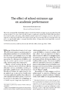 The effect of school entrance age on academic performance