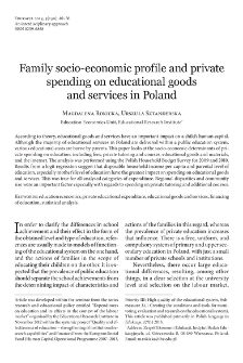 Family socio-economic profile and private spending on educational goods and services in Poland