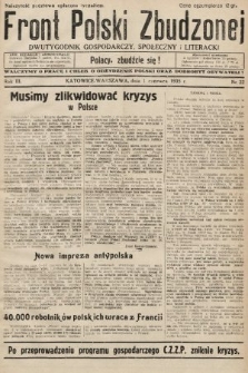 Front Polski Zbudzonej : dwutygodnik gospodarczy, społeczny i literacki. 1935, nr 22