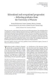 Educational and occupational progression – following graduates from the University of Warsaw
