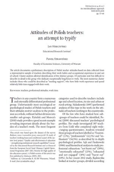 Attitudes of Polish teachers: an attempt to typify