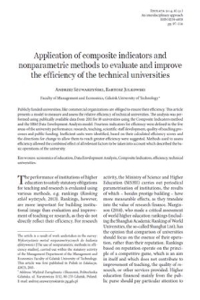 Application of composite indicators and nonparametric methods to evaluate and improve the efficiency of the technical universities