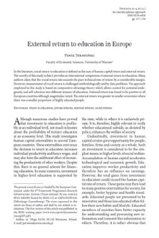 External return to education in Europe