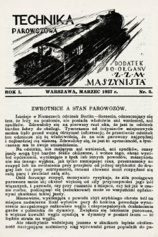 Technika Parowozowa : dodatek do organu Z.Z.M. „Maszynista”. 1927, nr 3