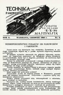 Technika Parowozowa : dodatek do organu Z.Z.M. „Maszynista”. 1928, nr 6