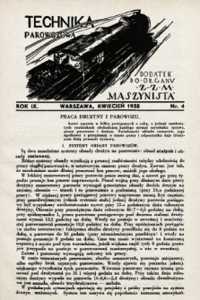 Technika Parowozowa : dodatek do organu Z.Z.M. „Maszynista”. 1935, nr 4