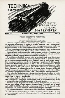Technika Parowozowa : dodatek do organu Z.Z.M. „Maszynista”. 1935, nr 5