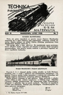 Technika Parowozowa : dodatek do organu Z.Z.M. „Maszynista”. 1935, nr 7
