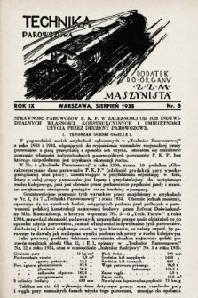 Technika Parowozowa : dodatek do organu Z.Z.M. „Maszynista”. 1935, nr 8