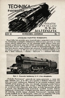 Technika Parowozowa : dodatek do organu Z.Z.M. „Maszynista”. 1935, nr 11