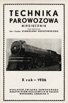 Technika Parowozowa : dodatek do organu Z.Z.M. „Maszynista”. 1936, spis rzeczy