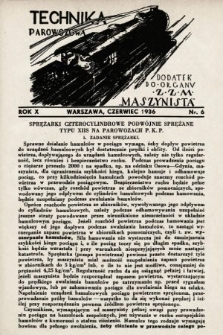 Technika Parowozowa : dodatek do organu Z.Z.M. „Maszynista”. 1936, nr 6