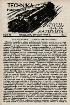 Technika Parowozowa : dodatek do organu Z.Z.M. „Maszynista”. 1937, nr 1