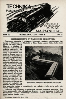Technika Parowozowa : dodatek do organu Z.Z.M. „Maszynista”. 1937, nr 2