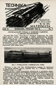 Technika Parowozowa : dodatek do organu Z.Z.M. „Maszynista”. 1937, nr 4