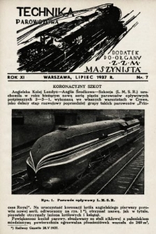Technika Parowozowa : dodatek do organu Z.Z.M. „Maszynista”. 1937, nr 7