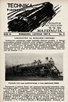 Technika Parowozowa : dodatek do organu Z.Z.M. „Maszynista”. 1937, nr 11