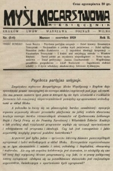Myśl Mocarstwowa: miesięcznik. 1928, nr 3-6