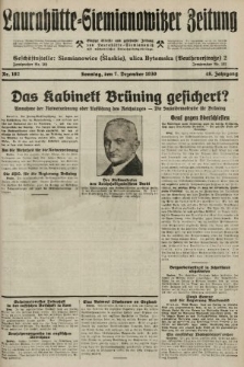 Laurahütte-Siemianowitzer Zeitung : enzige älteste und gelesenste Zeitung von Laurahütte-Siemianowitz mit wöchentlicher Unterhaitungsbeilage. 1930, nr 192