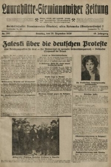 Laurahütte-Siemianowitzer Zeitung : enzige älteste und gelesenste Zeitung von Laurahütte-Siemianowitz mit wöchentlicher Unterhaitungsbeilage. 1930, nr 203