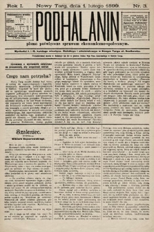 Podhalanin : pismo poświęcone sprawom ekonomiczno-społecznym. R. 1, 1899, nr 3