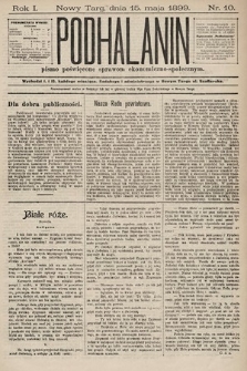Podhalanin : pismo poświęcone sprawom ekonomiczno-społecznym. R. 1, 1899, nr 10
