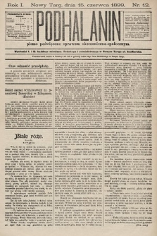 Podhalanin : pismo poświęcone sprawom ekonomiczno-społecznym. R. 1, 1899, nr 12