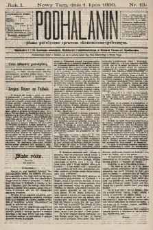 Podhalanin : pismo poświęcone sprawom ekonomiczno-społecznym. R. 1, 1899, nr 13