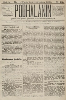 Podhalanin : pismo poświęcone sprawom ekonomiczno-społecznym. R. 1, 1899, nr 24