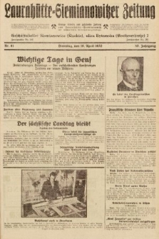 Laurahütte-Siemianowitzer Zeitung : enzige älteste und gelesenste Zeitung von Laurahütte-Siemianowitz mit wöchentlicher Unterhaitungsbeilage. 1932, nr 61