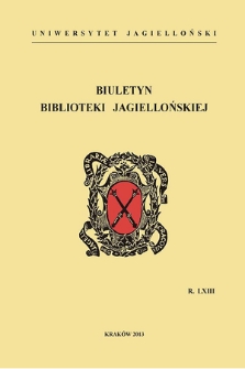 The Jagiellonian Library Bulletin. Vol. 63, 2013 [entirety]