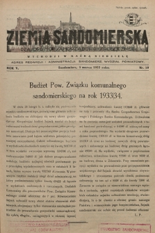 Ziemia Sandomierska : czasopismo samorządowo-społeczne. R. V, 1933, nr 10