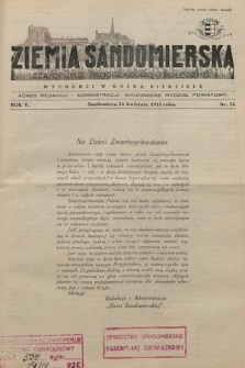 Ziemia Sandomierska : czasopismo samorządowo-społeczne. R. V, 1933, nr 16