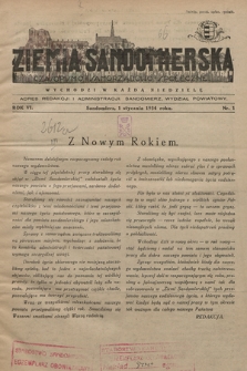 Ziemia Sandomierska : czasopismo samorządowo-społeczne. R. VI, 1934, nr 1