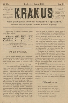 Krakus : pismo poświęcone sprawom politycznym i społecznym, oraz nauce, rozrywce umysłowej i szerzeniu wiadomości pożytecznych. 1893, nr 26