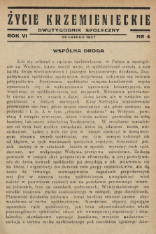 Życie Krzemienieckie : dwutygodnik społeczny. 1937, nr 4