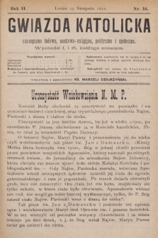 Gwiazda Katolicka : czasopismo religijno-naukowe, społeczne i beletrystyczne. 1891, nr 16