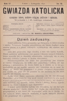 Gwiazda Katolicka : czasopismo religijno-naukowe, społeczne i beletrystyczne. 1891, nr 21