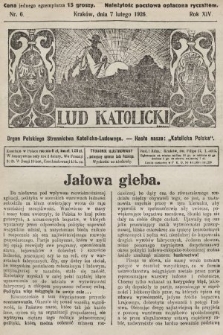Lud Katolicki : organ Polskiego Stronnictwa Katolicko-Ludowego. 1926, nr 6