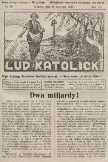 Lud Katolicki : organ Polskiego Stronnictwa Katolicko-Ludowego. 1926, nr 39