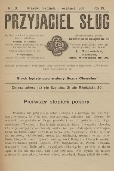 Przyjaciel Sług : miesięczny dodatek do czasopisma „Grzmot”. 1901, nr 9