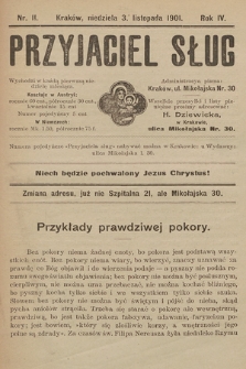 Przyjaciel Sług : miesięczny dodatek do czasopisma „Grzmot”. 1901, nr 11