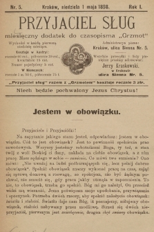 Przyjaciel Sług : miesięczny dodatek do czasopisma „Grzmot”. 1898, nr 5