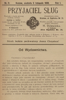 Przyjaciel Sług : miesięczny dodatek do czasopisma „Grzmot”. 1898, nr 11