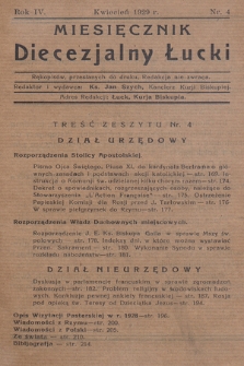 Miesięcznik Diecezjalny Łucki. 1929, nr 4