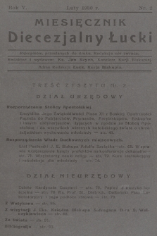 Miesięcznik Diecezjalny Łucki. 1930, nr 2