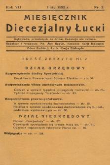 Miesięcznik Diecezjalny Łucki. 1932, nr 2