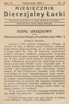 Miesięcznik Diecezjalny Łucki. 1934, nr 10