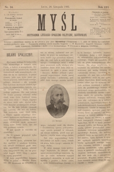 Myśl : dwutygodnik literacko-społeczno-polityczny, ilustrowany. 1893, nr 14