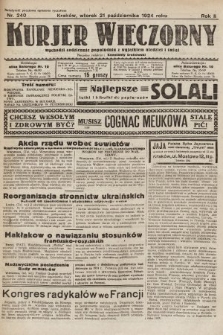 Kurjer Wieczorny : poświęcony sprawom ekonomicznym, giełdowym i politycznym. 1924, nr 240